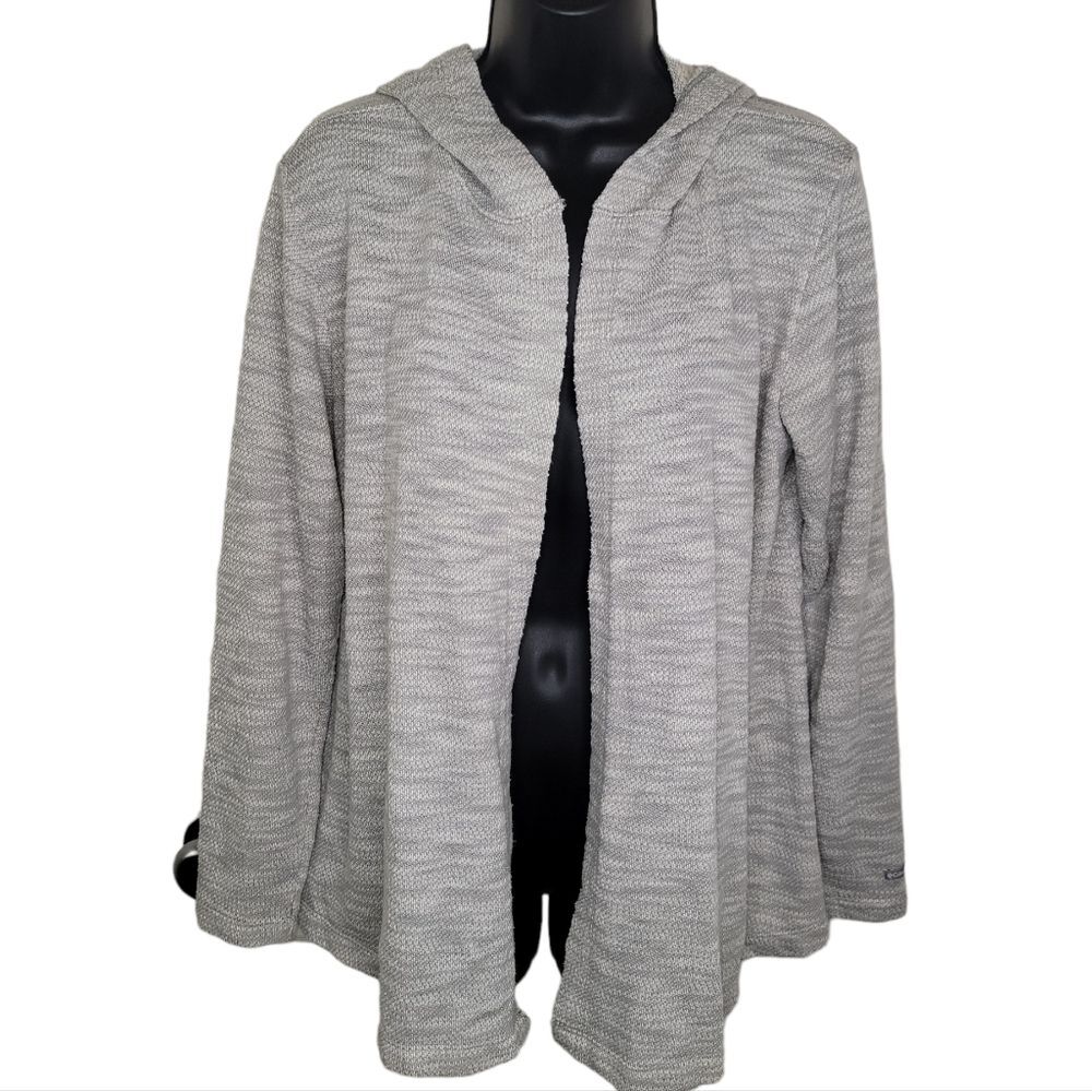 Columbia marled open front hooded cardigan size Medium